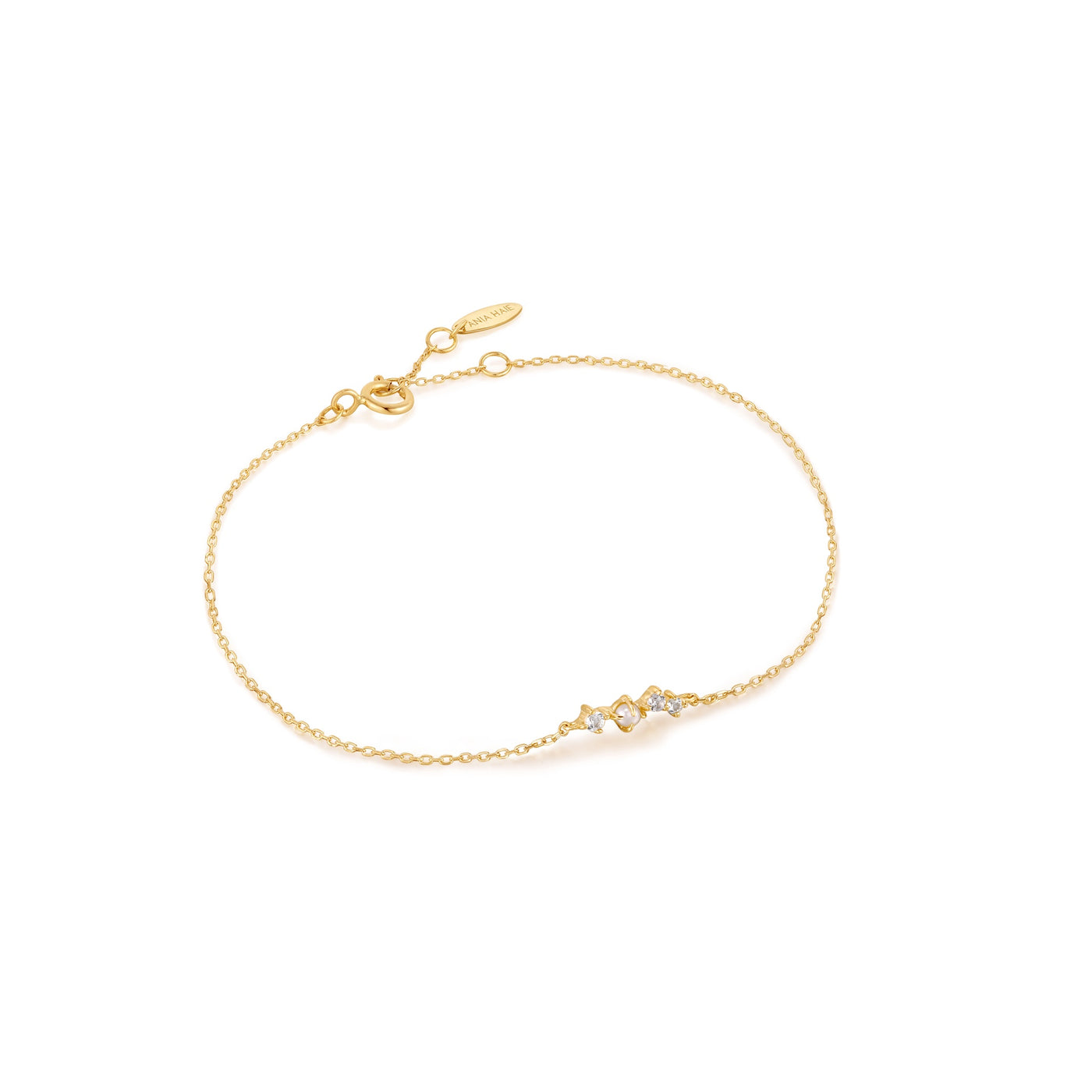 14kt Gold Pearl & White Sapphire Radiance Bracelet
