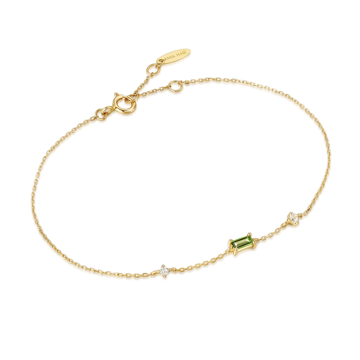 14kt Gold Tourmaline & White Sapphire Bracelet