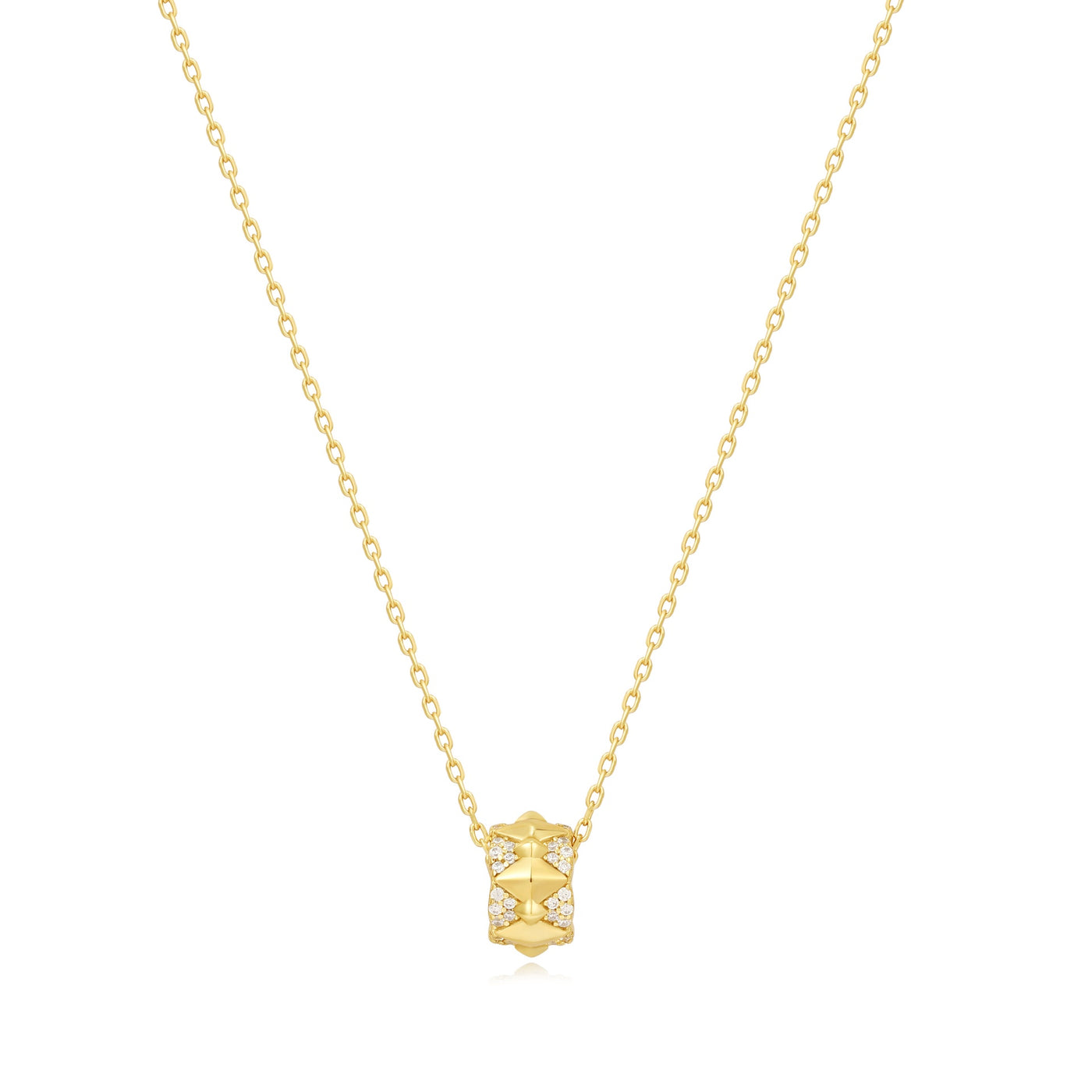 Gold Geometric Sparkle Pendant Necklace