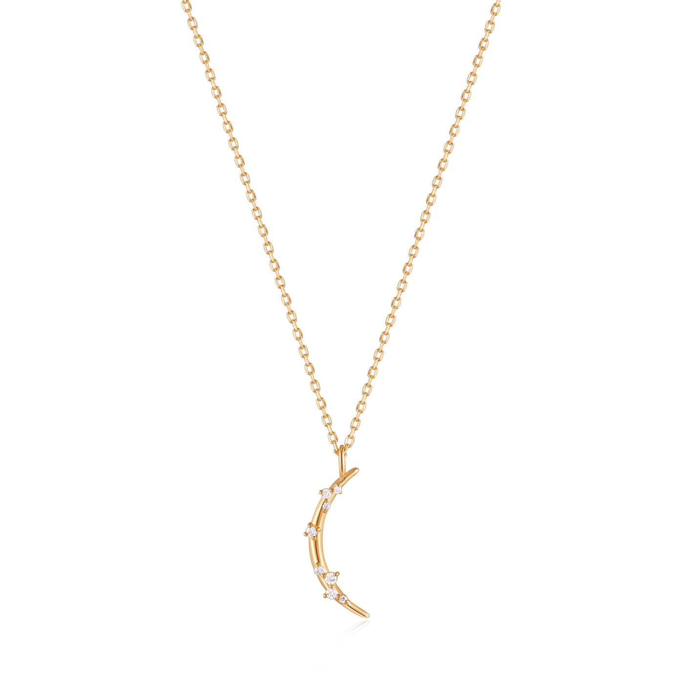 14kt Gold Stargazer Diamond Moon Necklace
