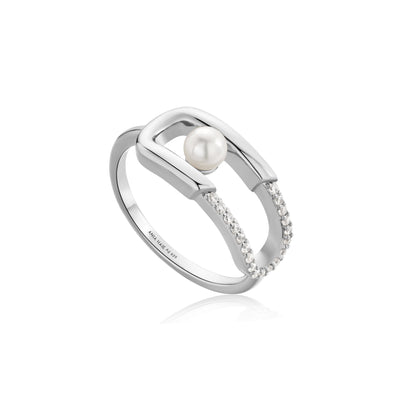 Pearl Sparkle Interlock Ring