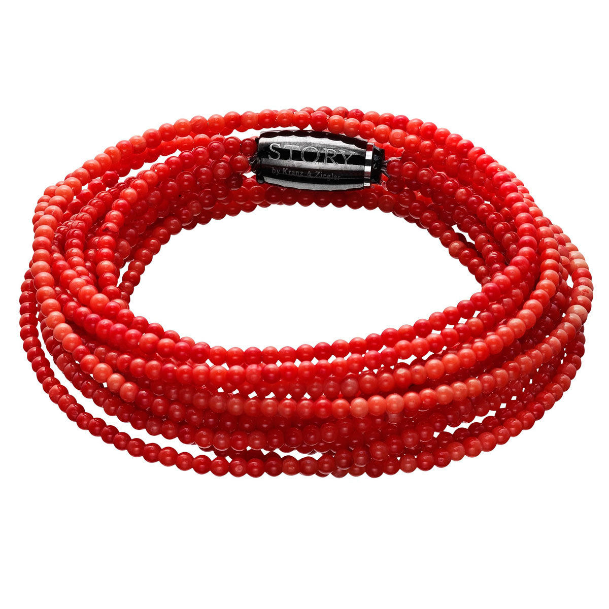 STORY by Kranz & Ziegler 5 Strand, Triple Wrap Coral Bracelet