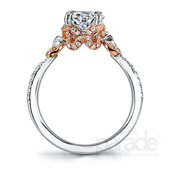 PARADE 18K White & Rose Gold Crisscross Engagement Ring
