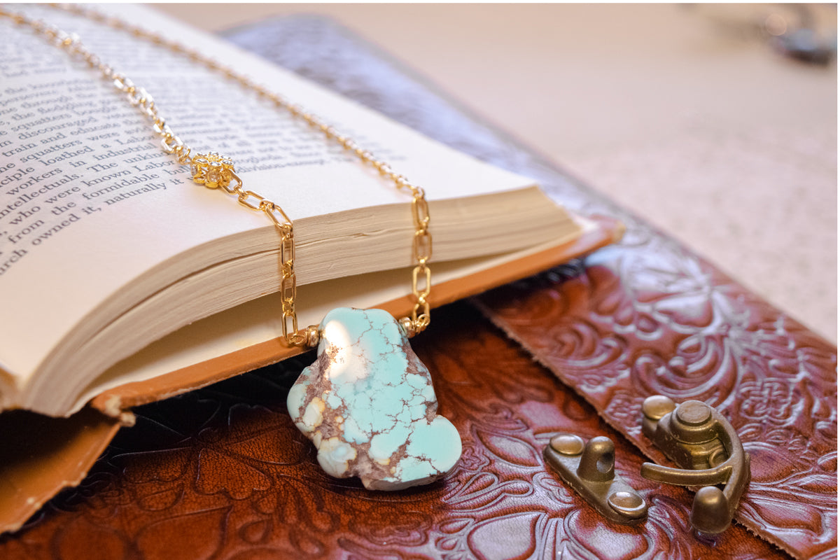 Golden Hill Turquoise and Diamond  Necklace
