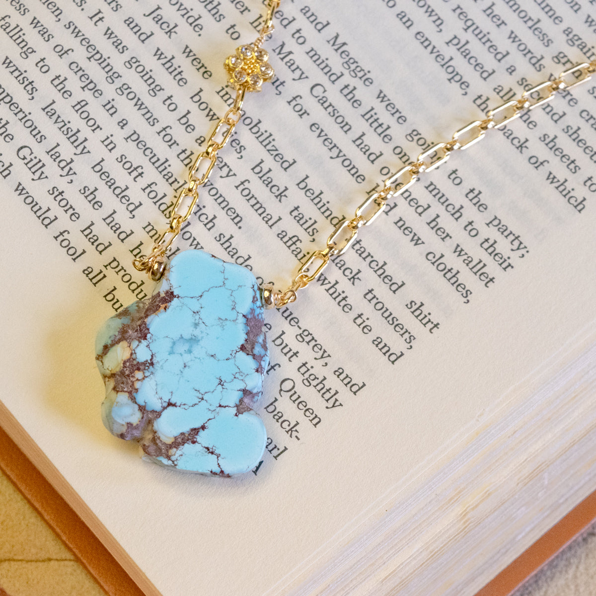 Golden Hill Turquoise and Diamond  Necklace