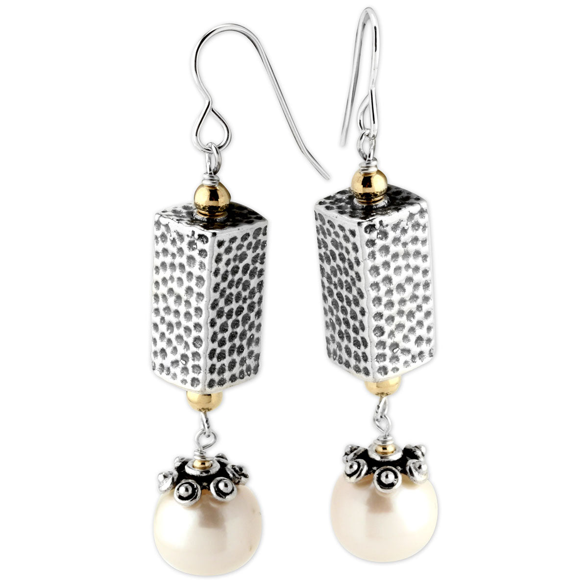 Silver and Pearl Earrings-343164