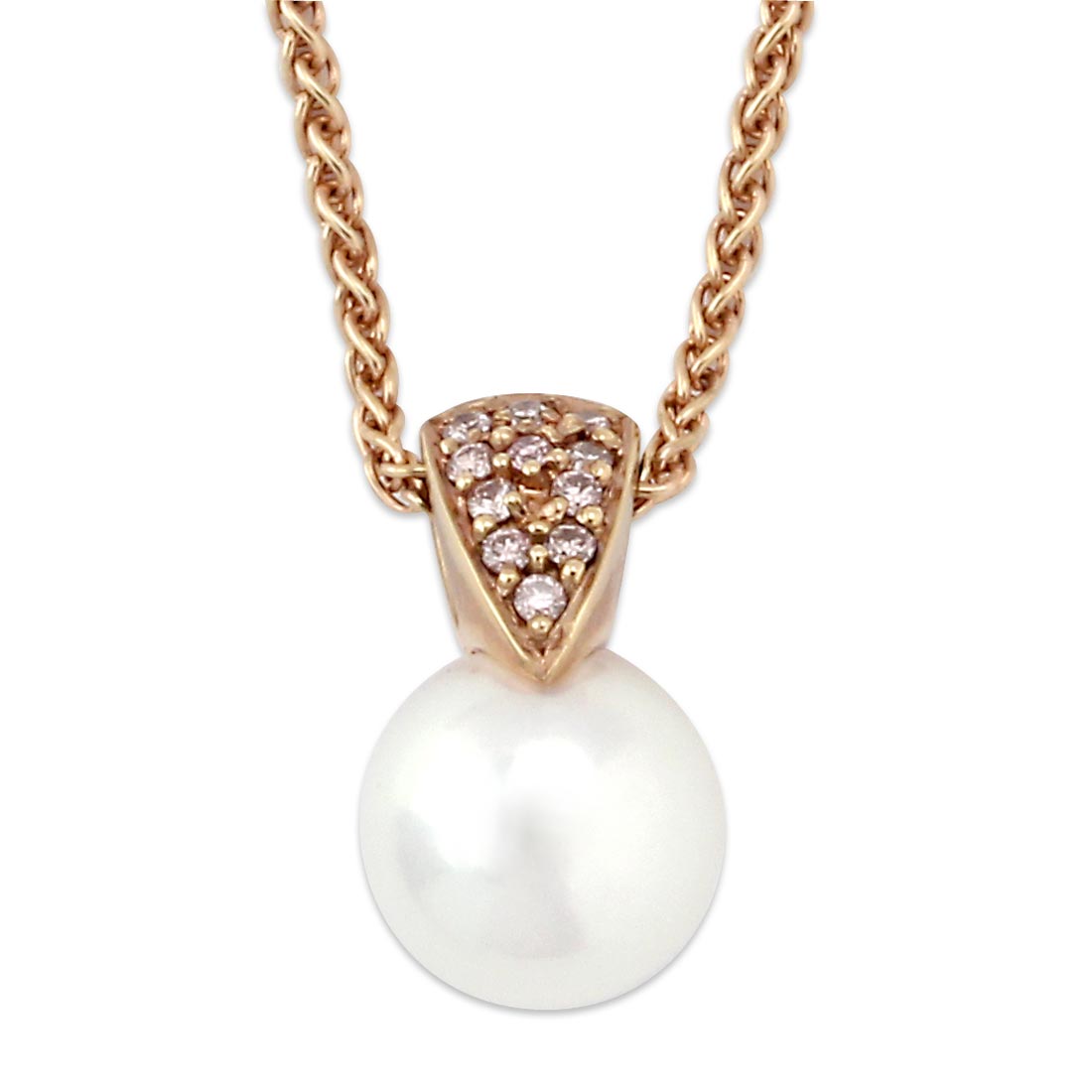 Pink Diamond & Pearl Necklace-200523