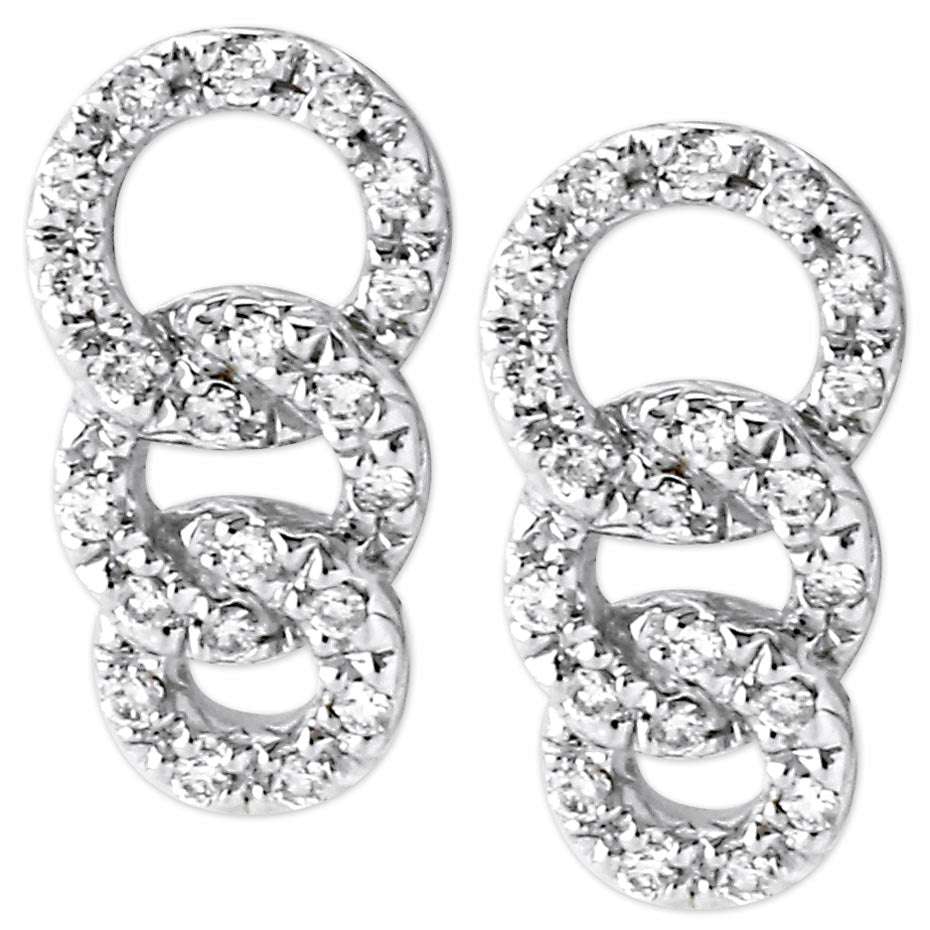 Interlock Circle Diamond Earrings-200417