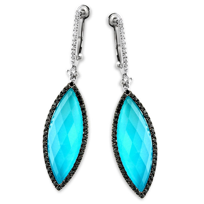 White Topaz Turquoise Earrings-339563