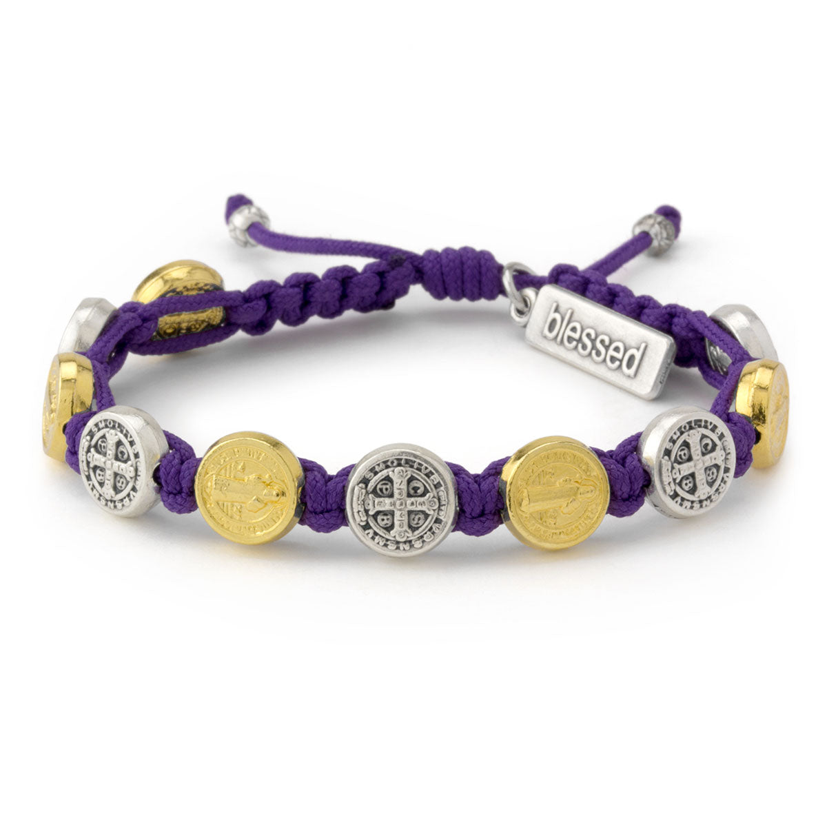 Benedictine Purple Two Tone Blessing Bracelet