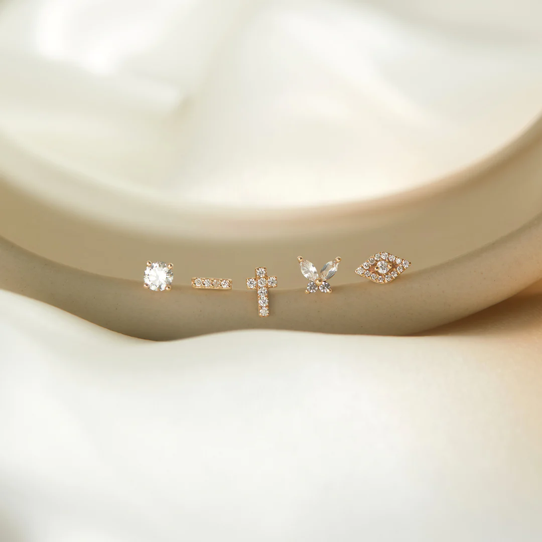 SAINT | Lab Grown Diamond Cross Piercing Top Earring