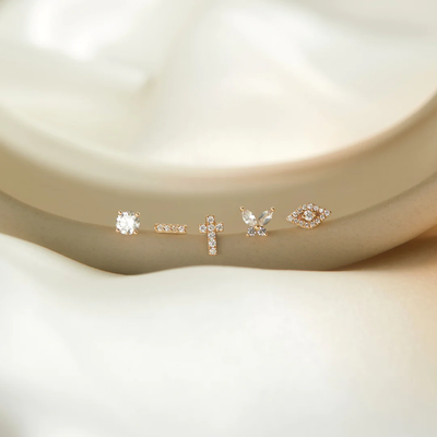 SAINT | Lab Grown Diamond Cross Piercing Top Earring