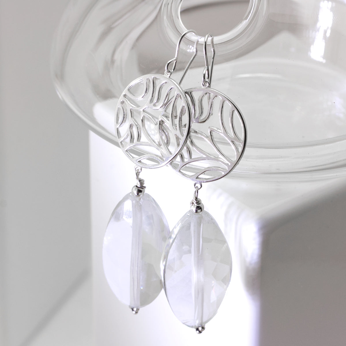 Impressionist Collection Branch Quartz Crystal Earrings