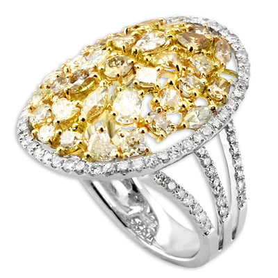 18K White Gold Fancy and Yellow Diamond Ring-341148