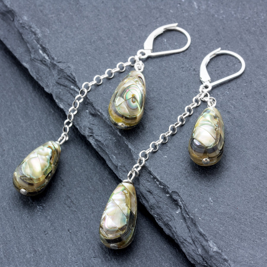 The Goddess Collection Abalone Mother of Pearl Earrings