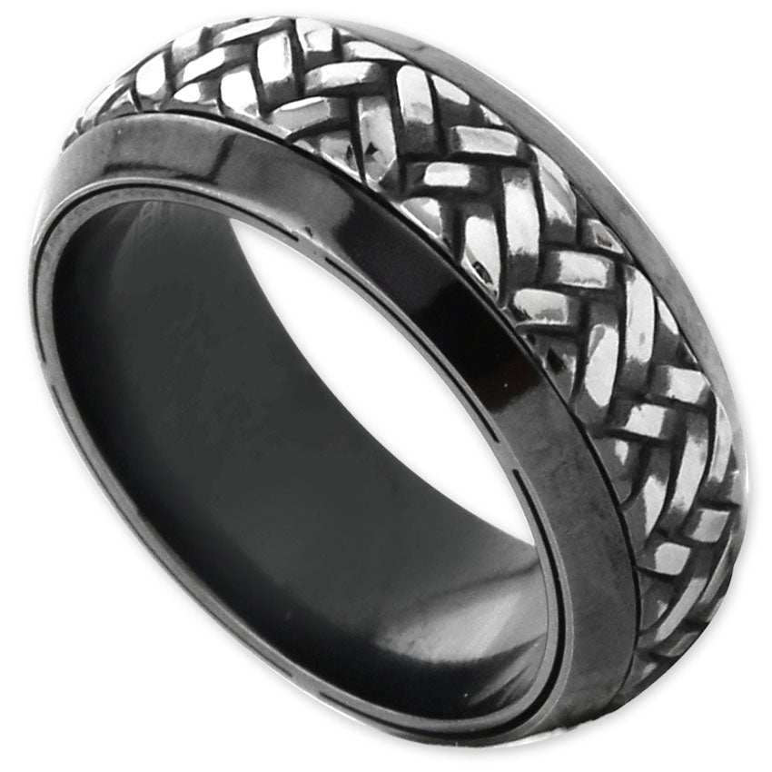 Edward Mirell Men's Black Titanium Ring-342371