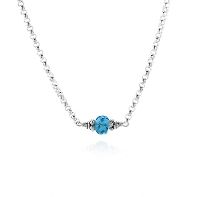 Blue Topaz Petite Necklace