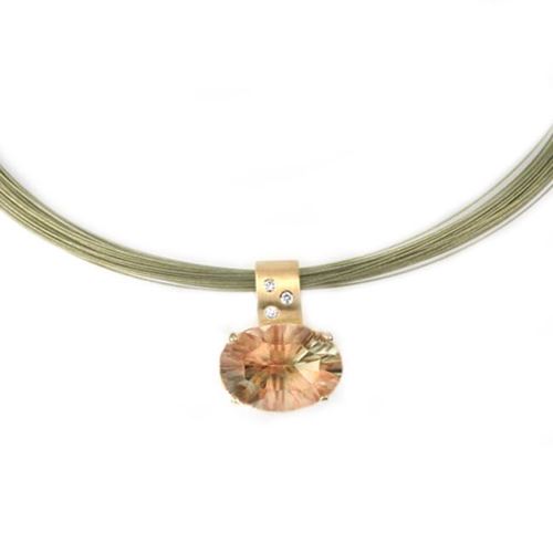 Sunstone & Diamond Necklace-261685