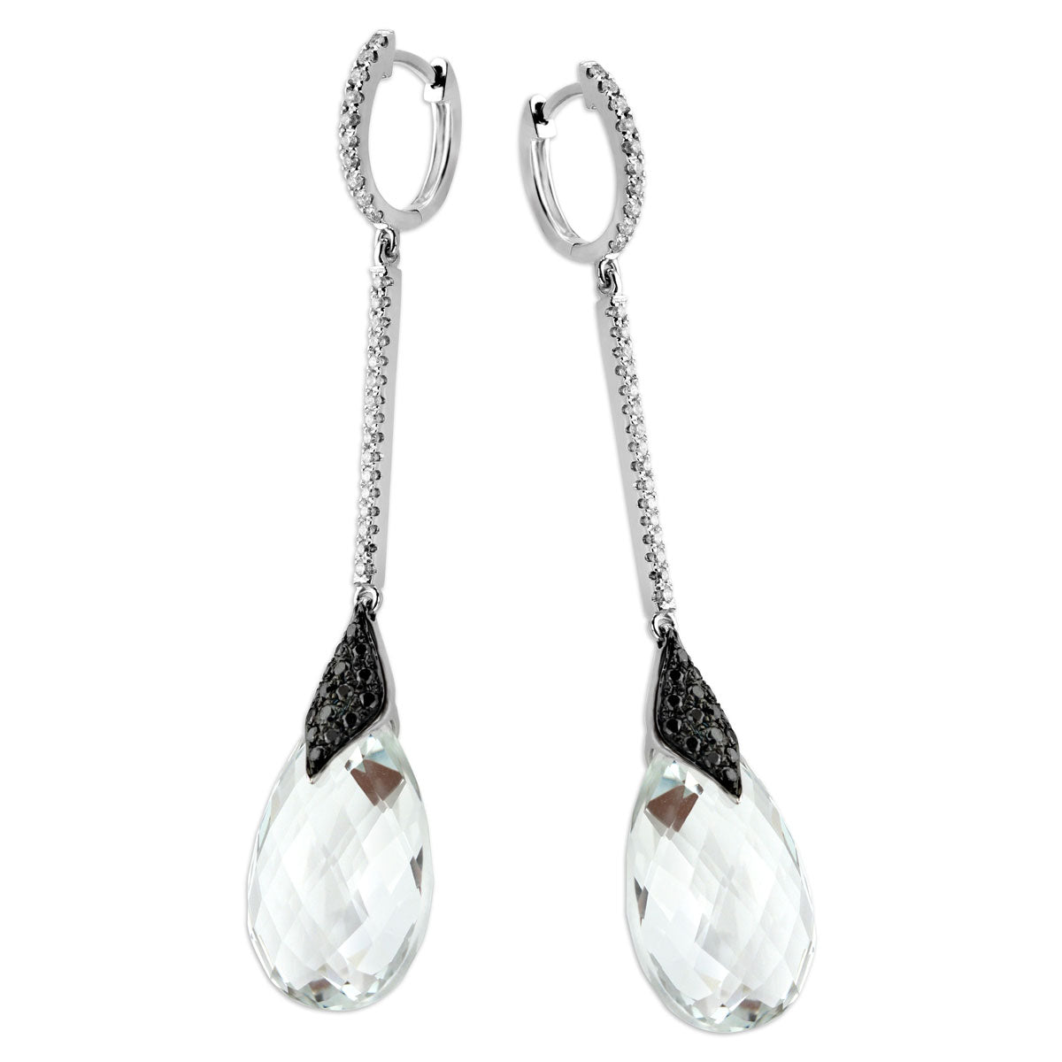 White and Black Diamond Earrings-339567