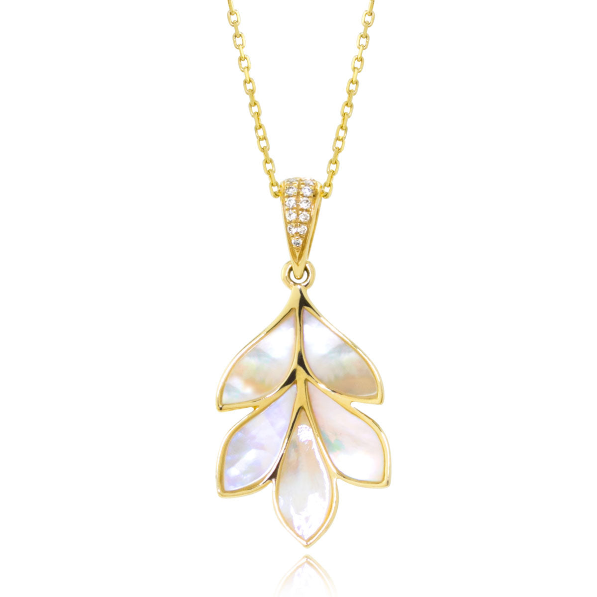 Yellow Gold & Mother of Pearl Necklace