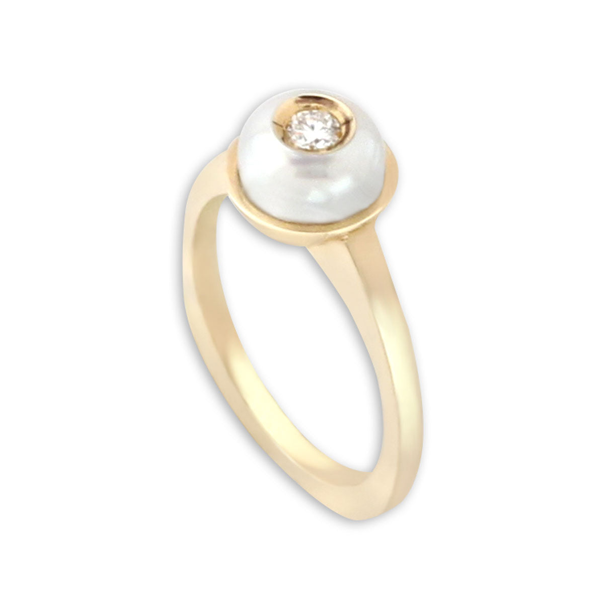 Galatea 14K Yellow Gold Pearl & Diamond Ring-333059