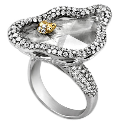 Raw Diamond & White Gold Ring-340049