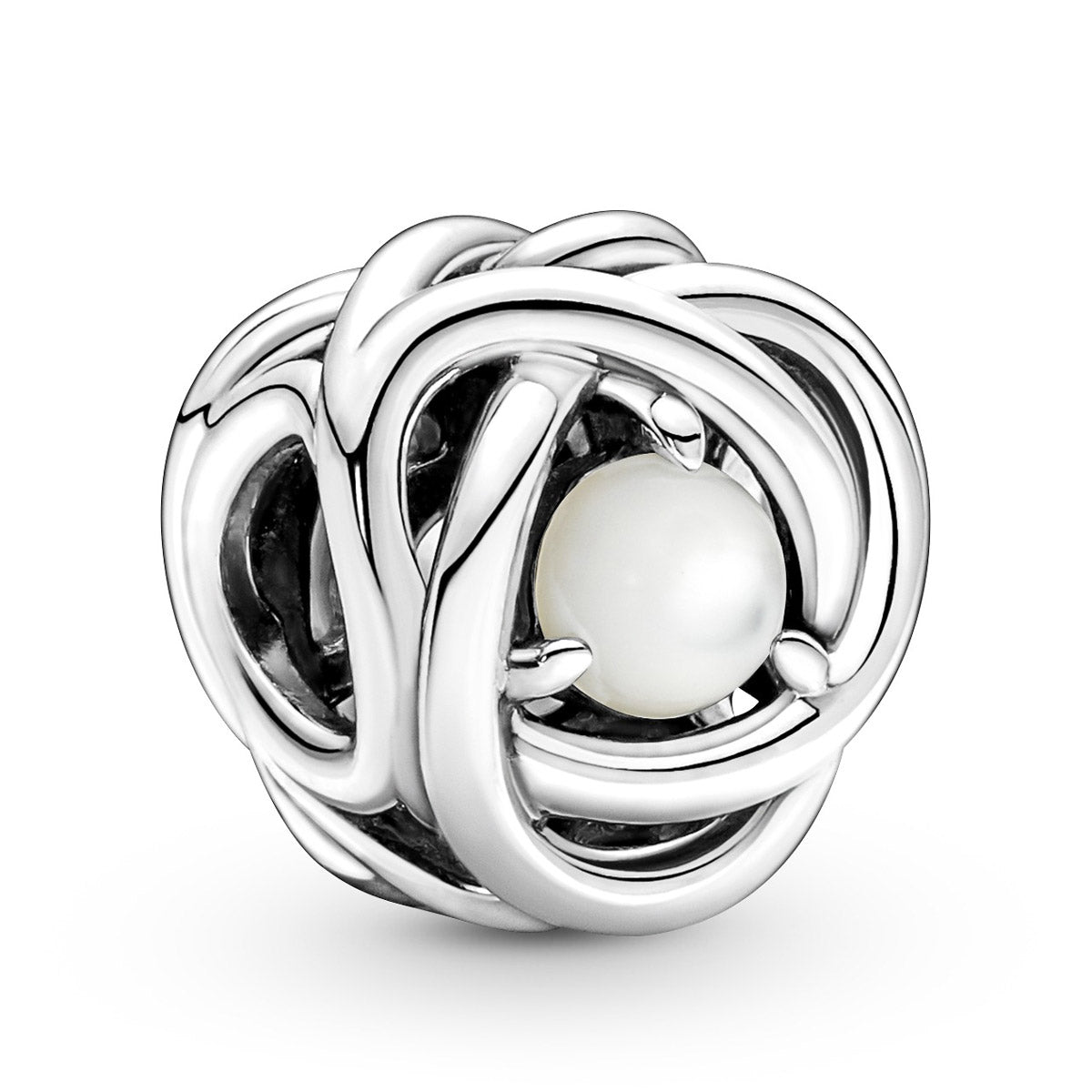 Pandora June - White Mother of Pearl Eternity Circle Charm