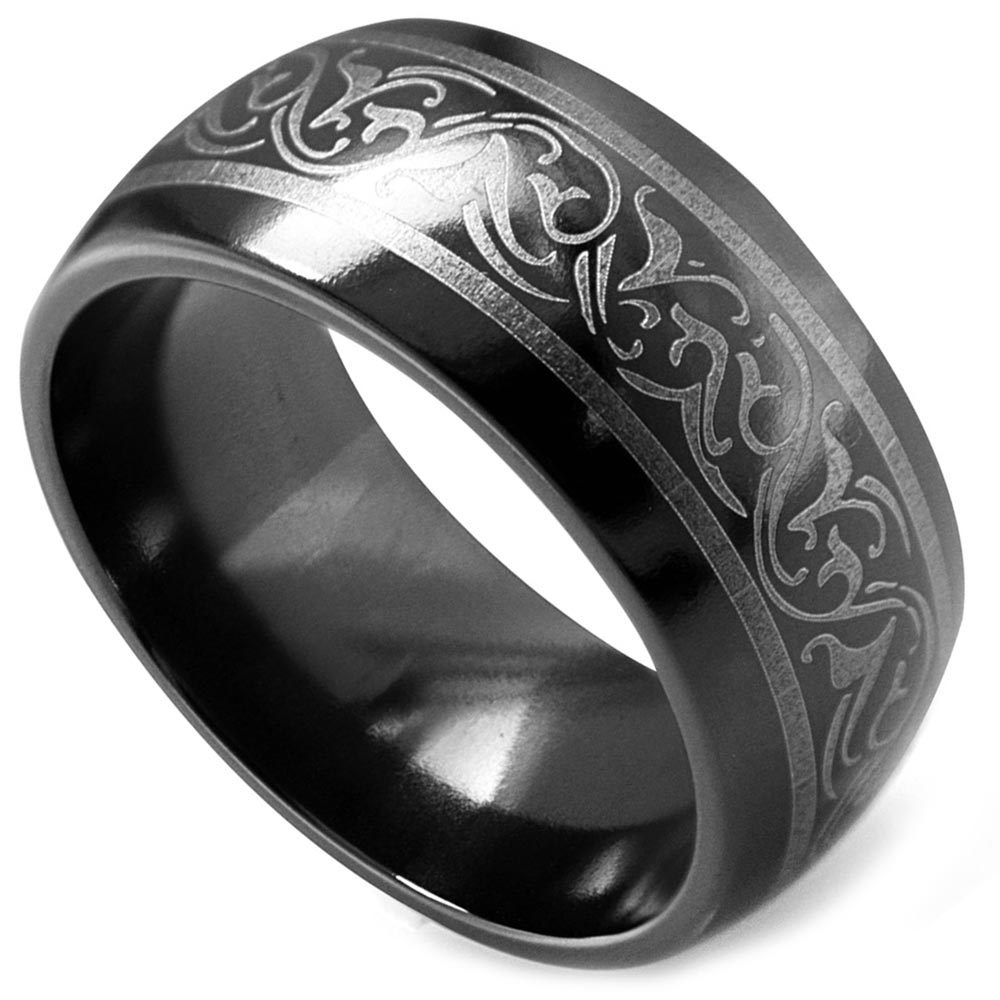 Edward Mirell Men's Black Titanium Ring EMR116