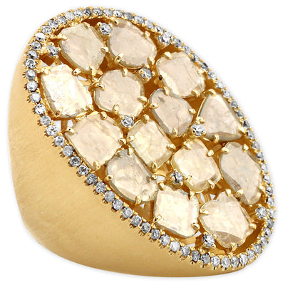 Gold Raw Diamond Cluster Ring-342294