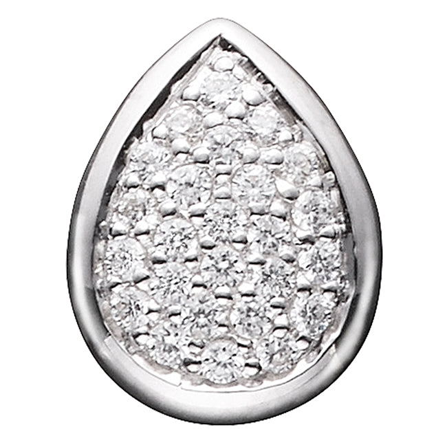 STORY by Kranz & Ziegler Sterling Silver Clear Pave Teardrop Button-346911 RETIRED ONLY 2 LEFT!