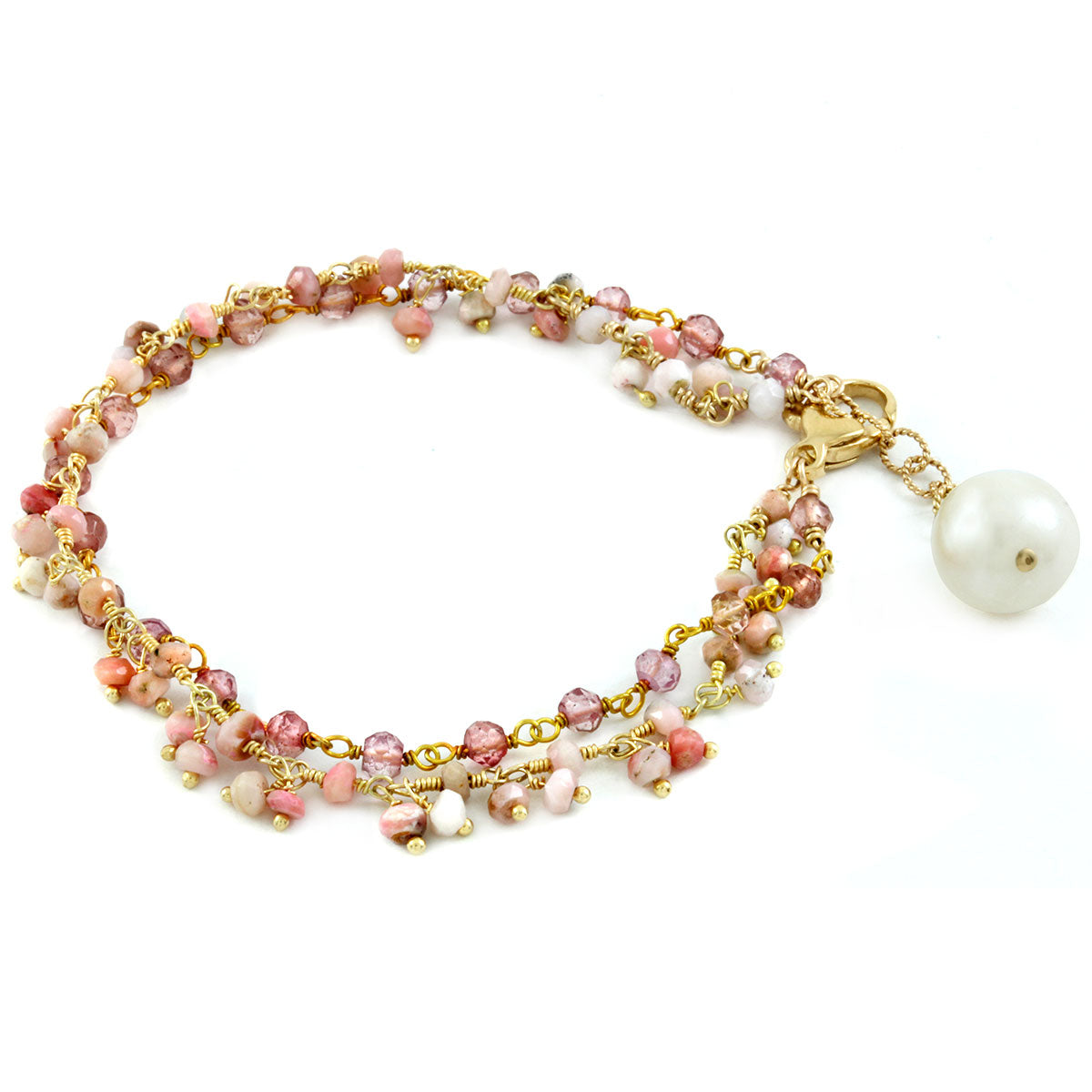Pink Peruvian Opal & Rose Quartz Bracelet-349527