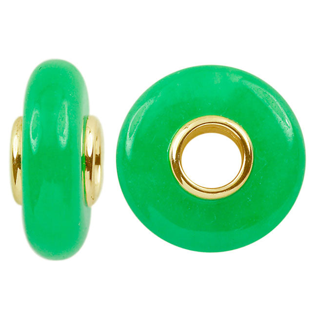 Storywheels Dyed Green Jade 14K Gold Wheel-291668