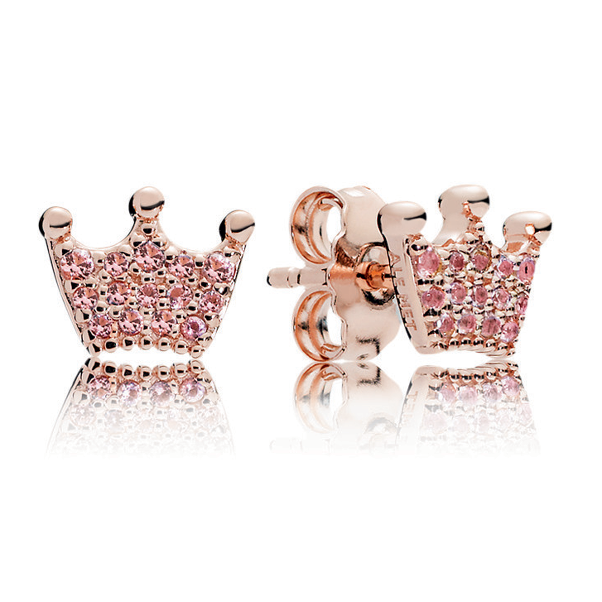 Pandora Pink Enchanted Crowns Stud Earrings