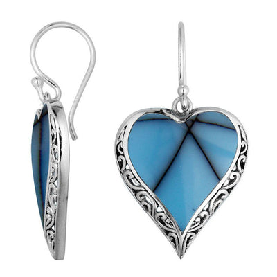 Heart Shaped Turquoise Earrings