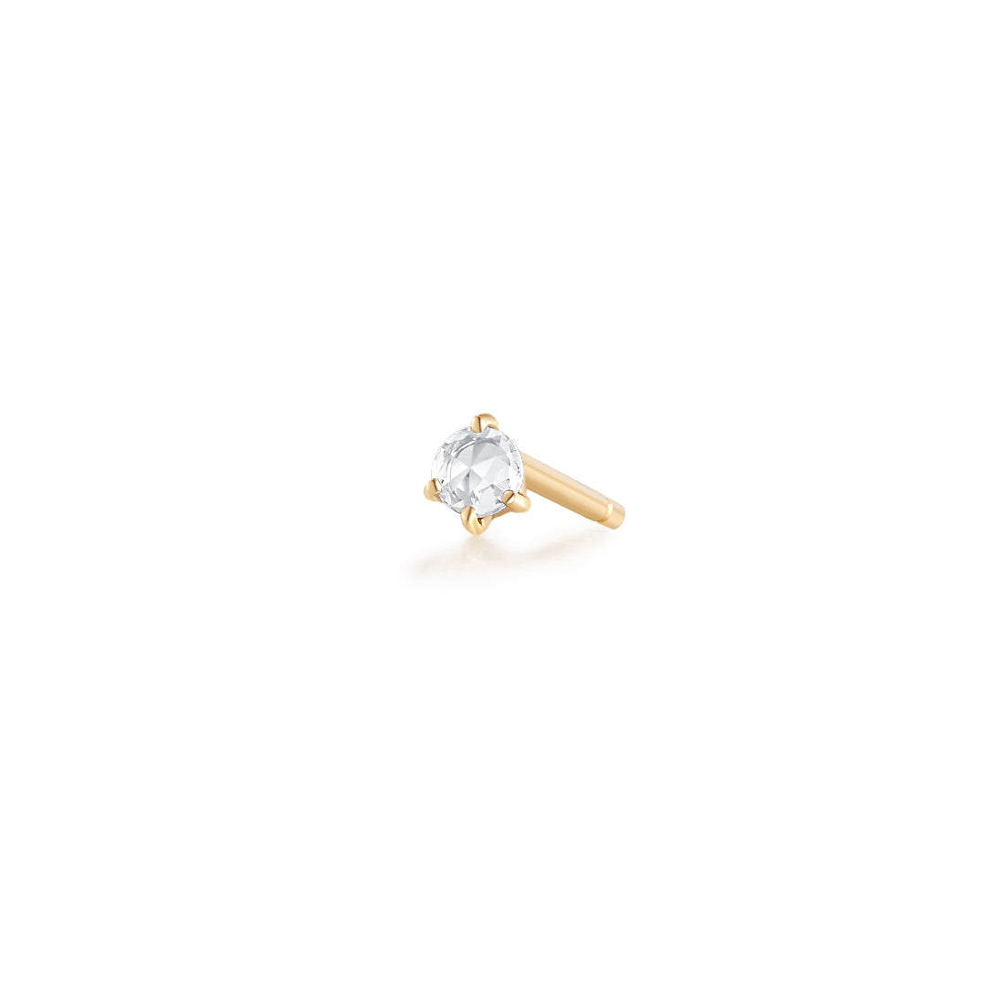 ROSALYN | Rose Cut White Sapphire Solitaire Stud Earring