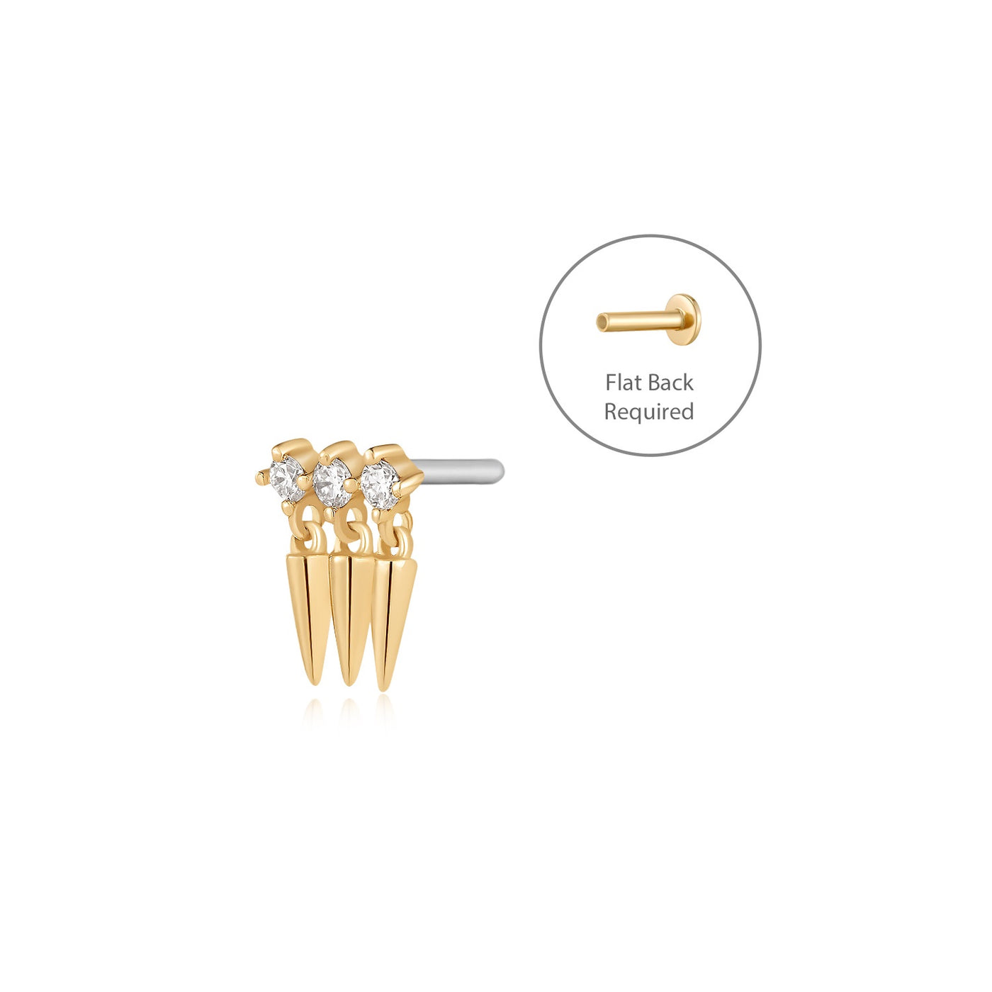 EMERSON | Lab Grown Diamond Triple Drop Piercing Top Earring