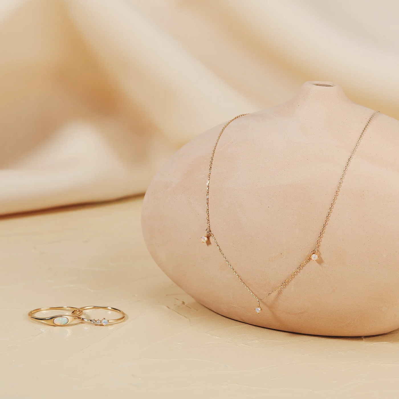 FLORA | Triple Opal Necklace