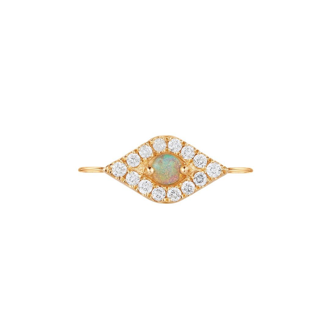 HELENE | Diamond And Opal Eye Charm with Double Bail