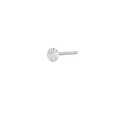 CORAL | Single Diamond Cut Circle Stud Earring