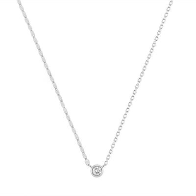 NOLA | Diamond Bezel Necklace with Dual Chain