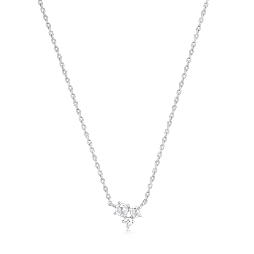 NORMA | Rose Cut Triple White Sapphire Necklace