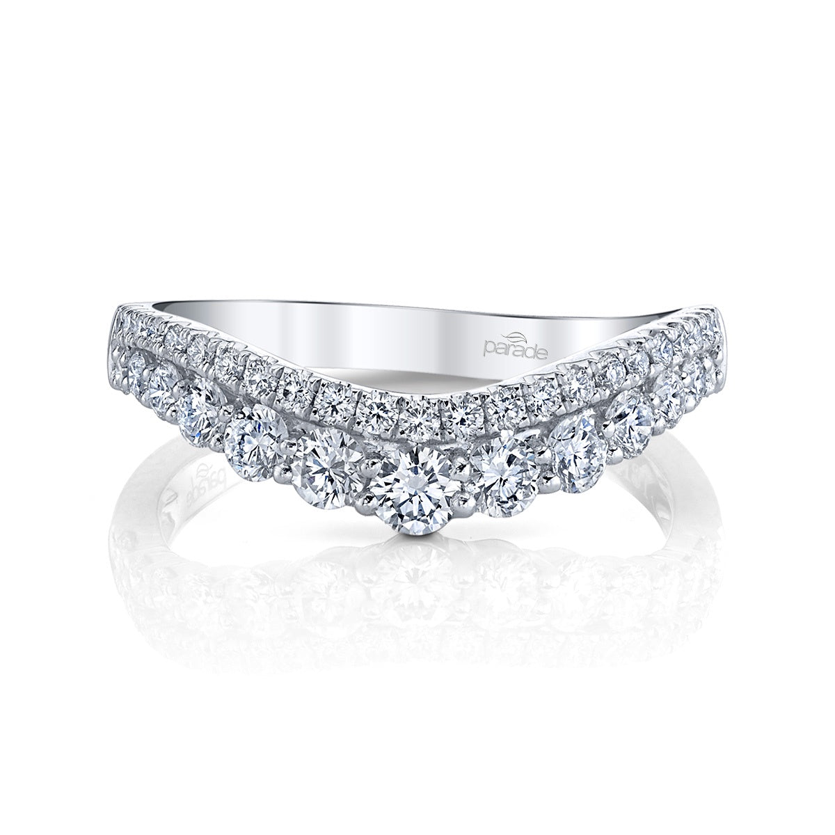 14KW 0.73CT Curved Diamond Band