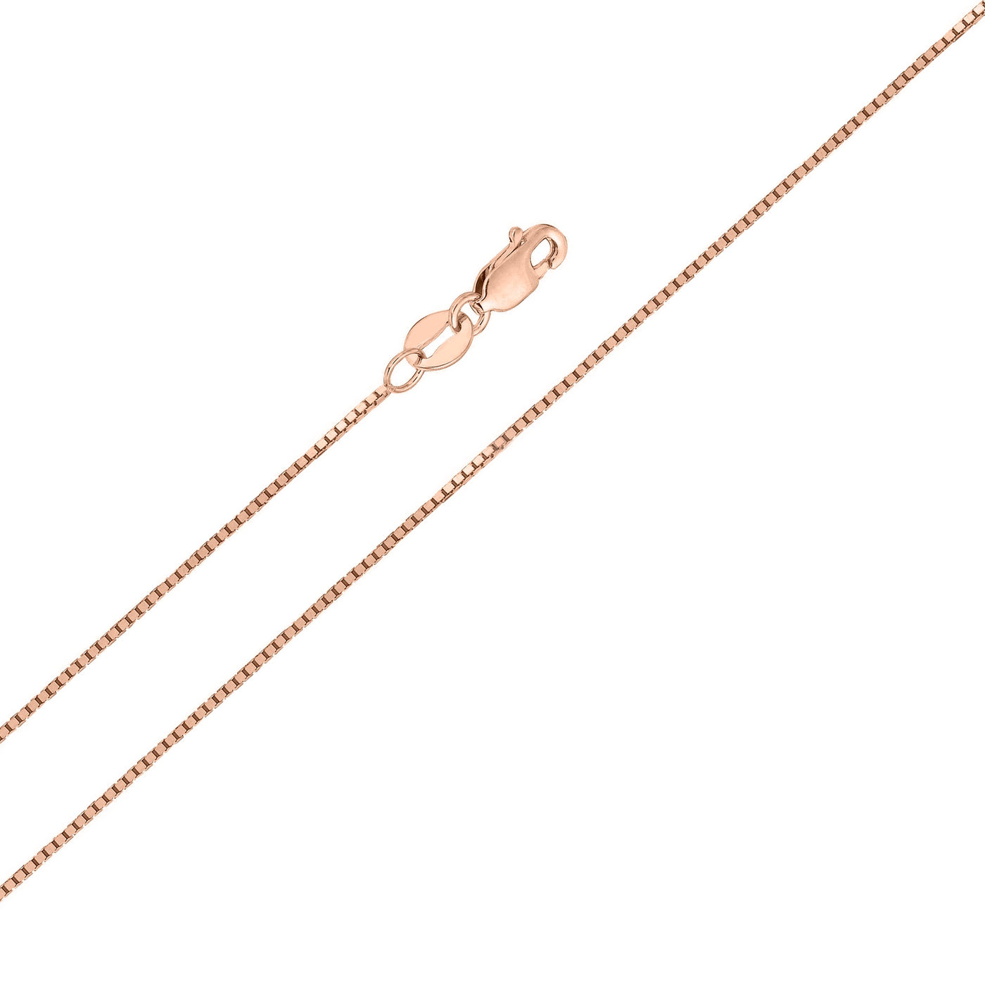 14K Rose Gold/ Pink Gold Box Chain Necklace