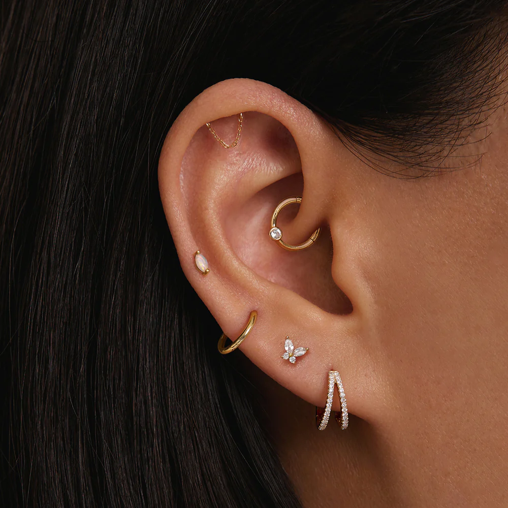 BOWERY | Draped Chain Piercing Top Earring