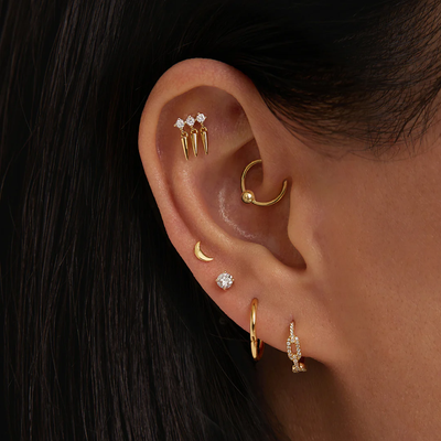 CRESCENT | Moon Piercing Top Earring
