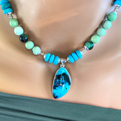 Turquoise Necklace w/ Shattuckite Pendant