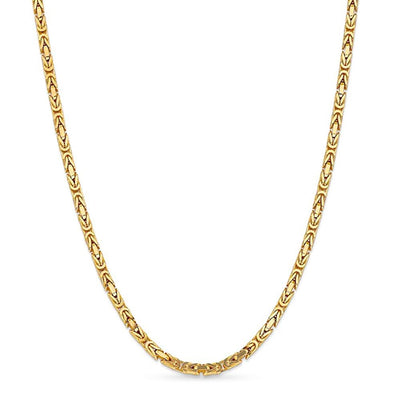 14K Yellow Gold Round Byzantine Necklace Chain