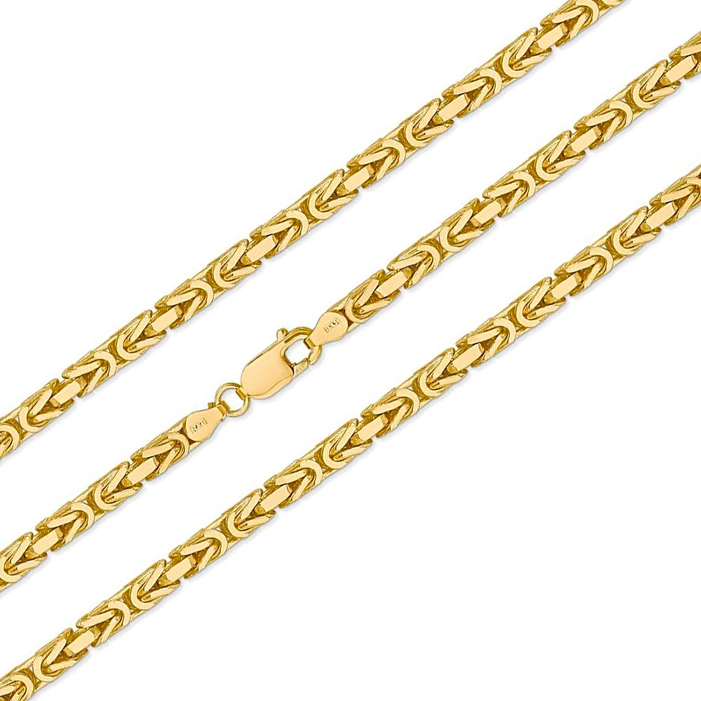 14K Yellow Gold Round Byzantine Necklace Chain