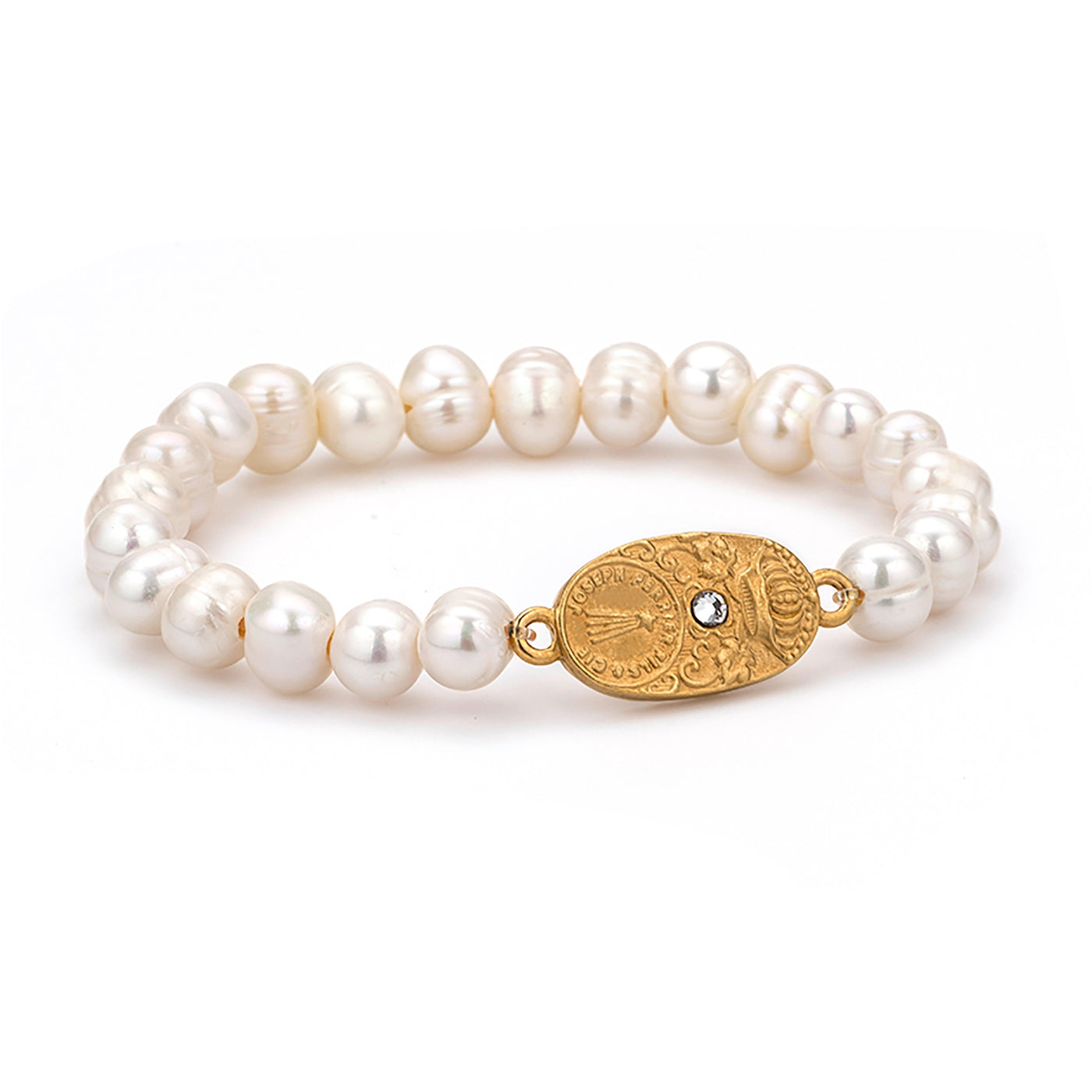 Freshwater Pearl Bracelet with 24k Gold Plated Connector