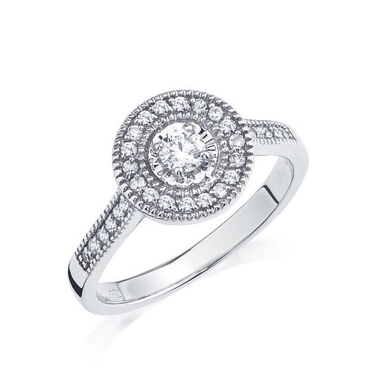 10k White Gold Engagement Ring - 1